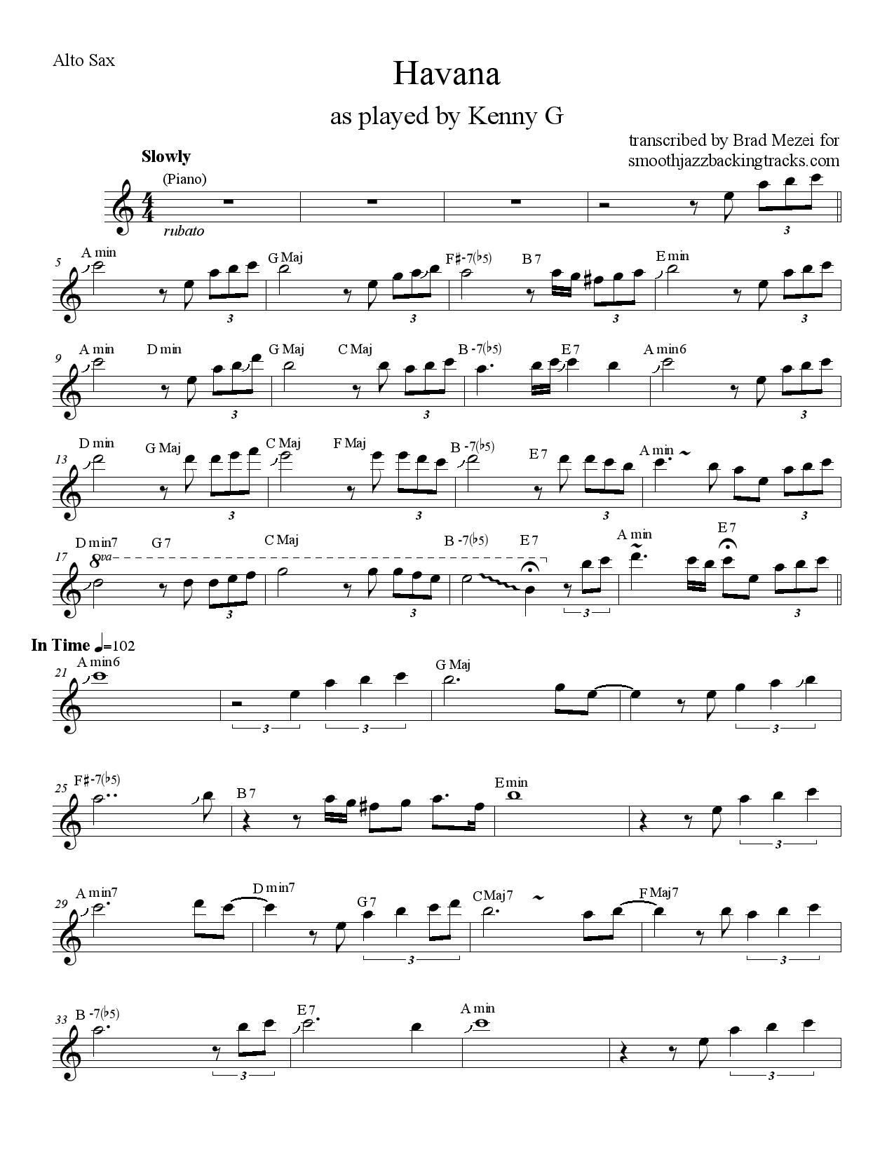 Smooth Jazz Sax Solo Sheet Music KM
